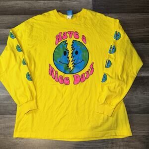 Teenage Yellow “Have a Nice Day” Graphic Long Sleeve Shirt Men’s X-large